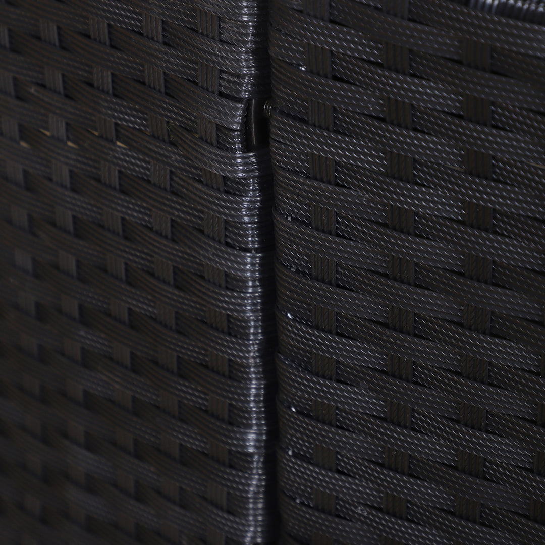 MCL Five-Piece Rattan Garden Bed, with Canopy - Black/White