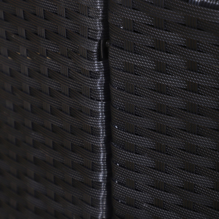 MCL Five-Piece Rattan Garden Bed, with Canopy - Black/White