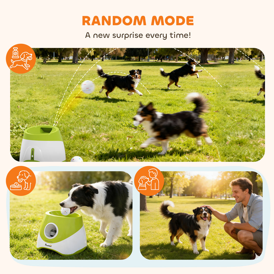 Automatic Dog Ball Launcher with 5 ETPU Balls 2.3", 3 Distance Setting