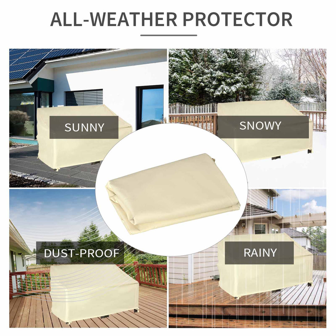 600D Oxford Cloth Furniture Cover, 2 Seater Sofa Protector for Garden Patio, Outdoor, Waterproof, Beige, 140L x 84W x 56/94H cm