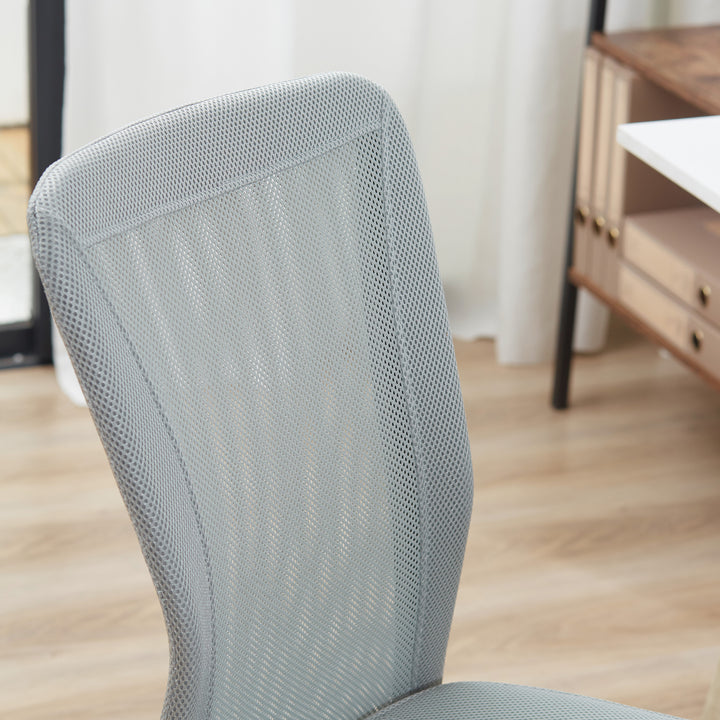 Office Chair, Armless Desk Chair, Adjustable Computer Swivel Chair with Rolling Wheels and Mesh Back for Home Work Study, Grey