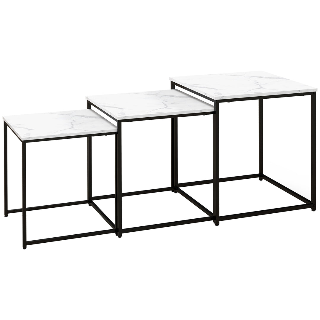 Three Nest of Tables, Marble Effect Finish