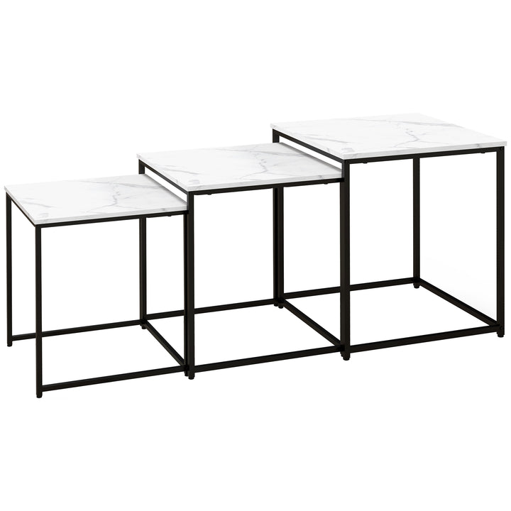 Three Nest of Tables, Marble Effect Finish