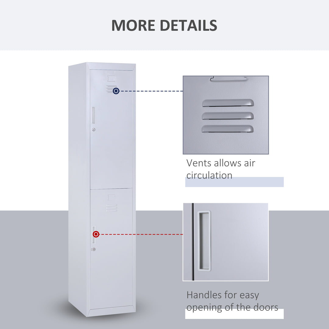 MCL Locker Cabinet Storage Cold Rolled Steel w/ Shelves Vertical Cupboard Grey 38 x 46 x 180 cm