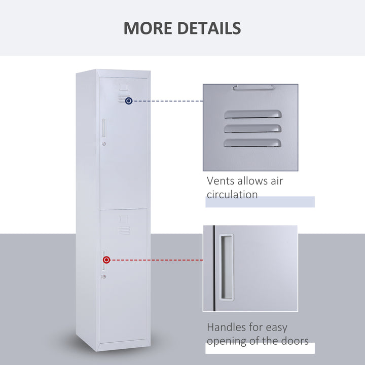 MCL Locker Cabinet Storage Cold Rolled Steel w/ Shelves Vertical Cupboard Grey 38 x 46 x 180 cm