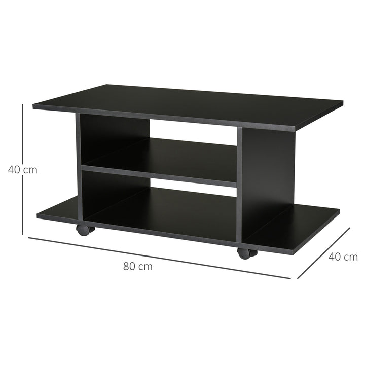 MCL Modern TV Cabinet Stand Storage Shelves Table Mobile Bedroom Furniture Bookshelf Bookcase Black