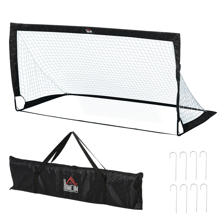 HOMCOM Steel Frame Weather Resistant Football Goal Sports Black | Aosom UK