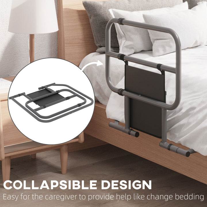 Folding Bed Rail for Elderly Adults, Bed Assist Rail with Storage Pock