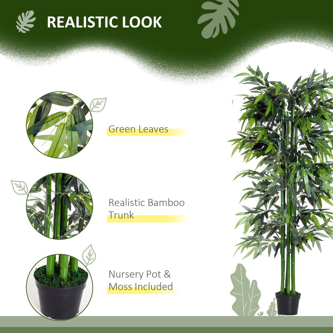 6ft Artificial Bamboo Tree Plant Greenery in A Pot for Home Office Planter 1.8M