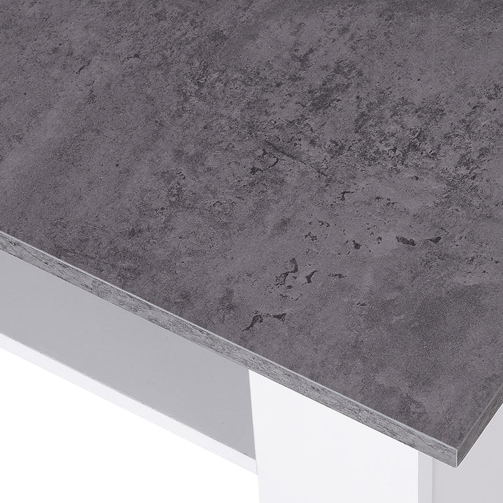 Square Coffee Table, Wooden Coffee Table with Storage, Cocktail Center Tea Table for Home Office, 80W x 80D x 31.5Hcm, Grey and White