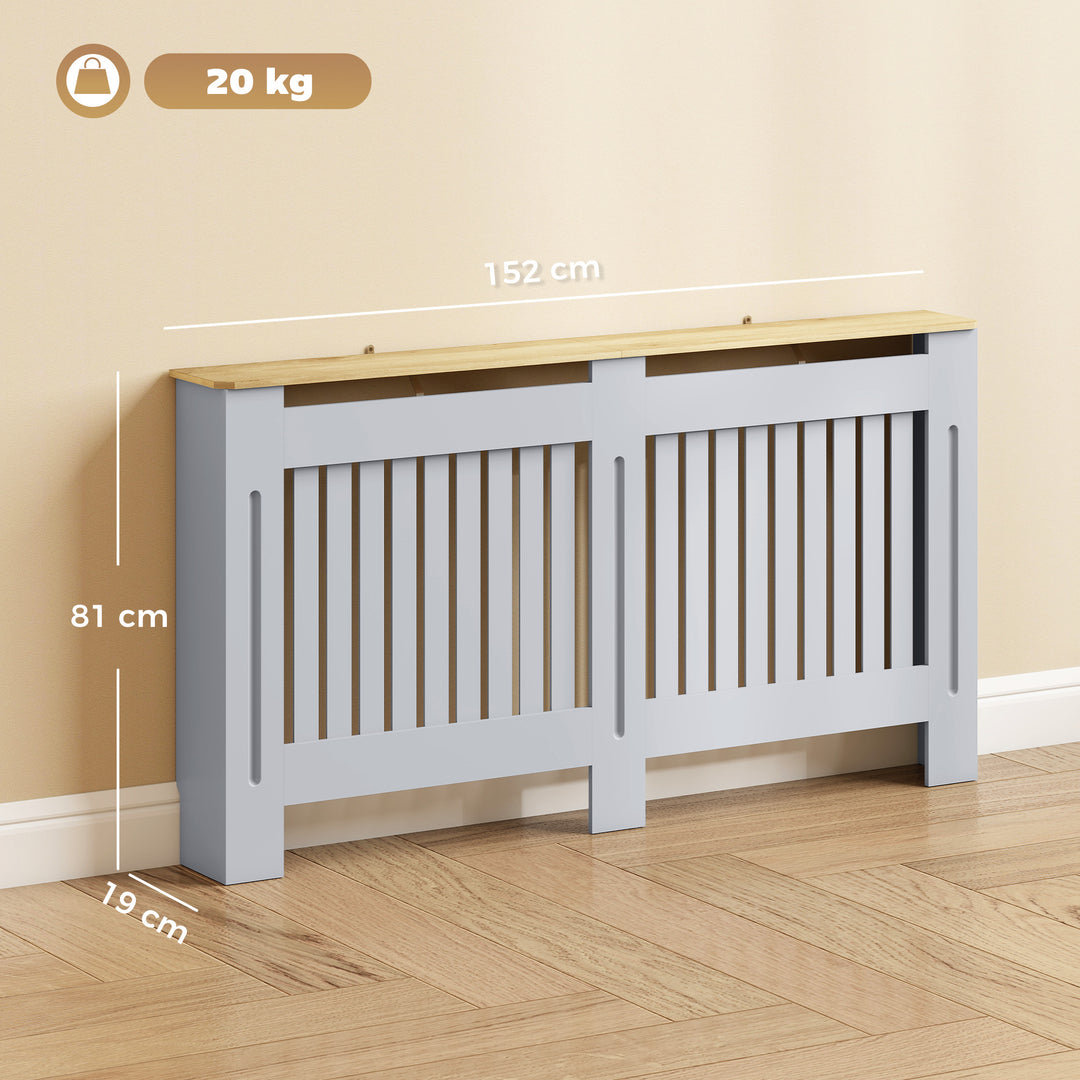 Slatted Radiator Cover, Painted Cabinet with Line Grill Design, 152L ×