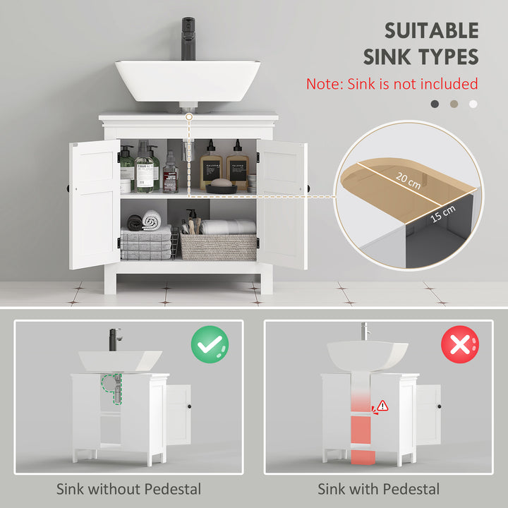 15 x 20cm 'U' Cut Out Bathroom Storage Cabinet - White