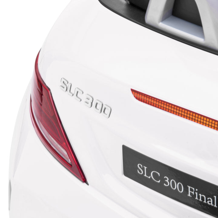 Benz SLC 300 Licensed 12V Kids Electric Ride On, with Music, Remote Control, LED Headlights, Horn, White