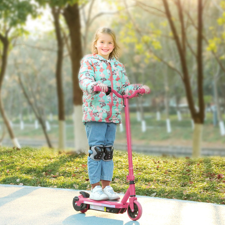 Electric Scooter for Ages 6-14, with Colourful Light and Electric Brake, Electric Scooter E Scooter, Up to 10 KM/H & 8 KM, Pink