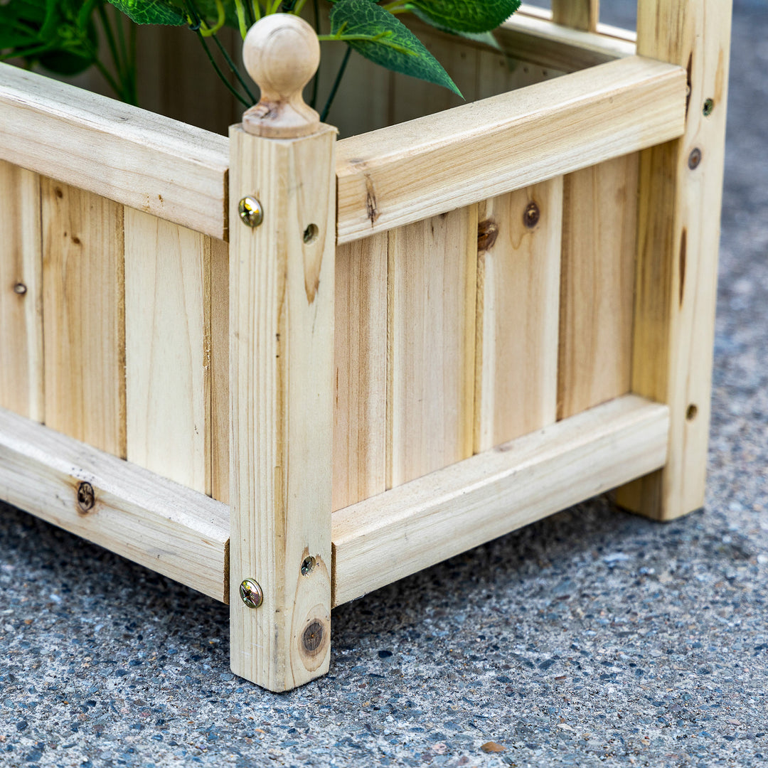MCL Garden Planters with Trellis for Climbing Vines, Wood Raised Beds for Garden, Flower Pot, Indoor Outdoor, Natural