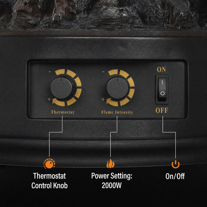 Electric Fireplace Stove, Freestanding Electric Fire Heater with - view 5