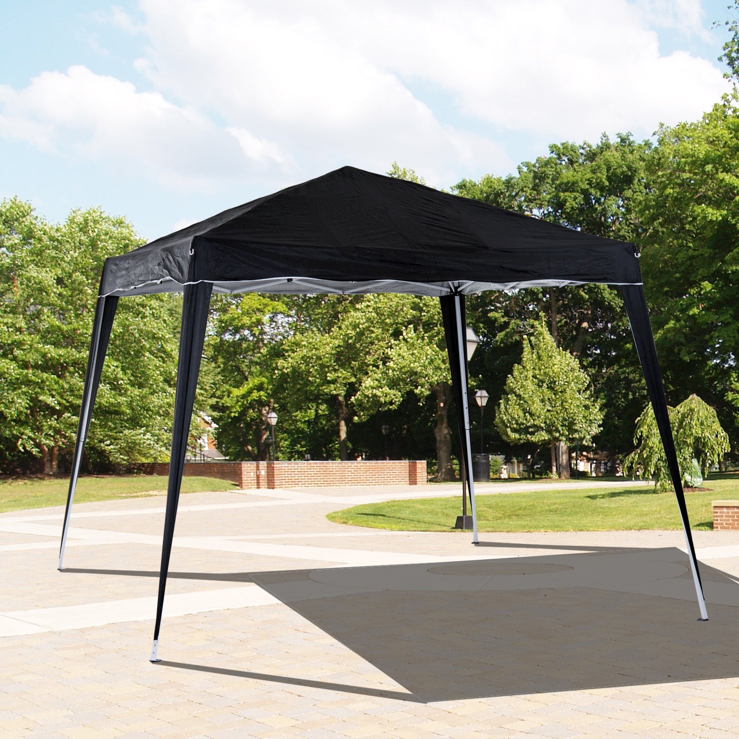 3 M x 3 M Base/ 2.5 M x 2.5 M Top Pop Up Gazebo with Carry Bag, Height Adjustable Slant Leg Party Tent Instant Event Shelter for Garden, Patio, Black