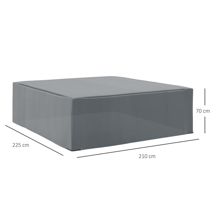 225x210cm Outdoor Garden Rattan Furniture Protective Cover Water UV Resistant Grey