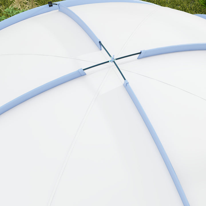 3.5 x 3.5M Camping Gazebo, Outdoor Event Shelter Dome Tent Garden Sun Shelter Patio Spire Arc Pavilion Camp Sun Shade Tent for 6-8 Person, Light Blue