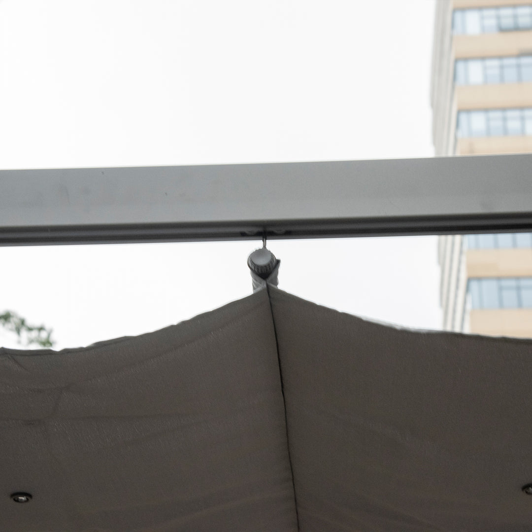 3 x 3 m Aluminum Gazebo, with Retractable Roof - Grey