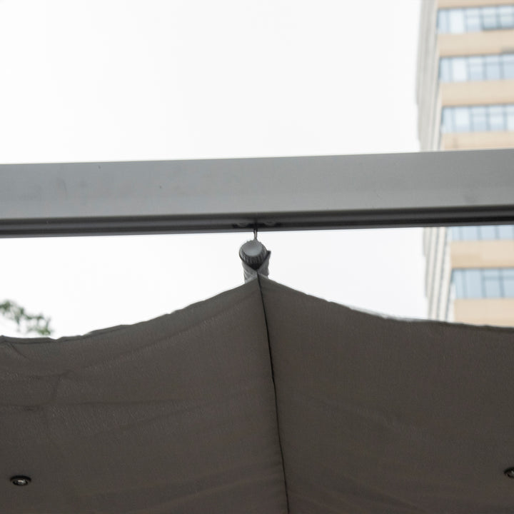 3 x 3 m Aluminum Gazebo, with Retractable Roof - Grey