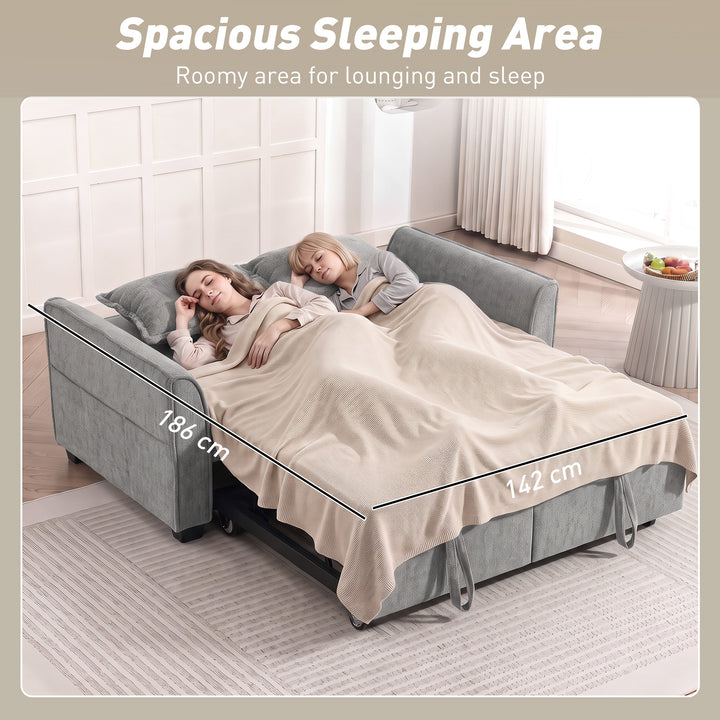 2 Seater Sofa Bed, 4-in-1 L-Shaped Convertible Pull-Out Sleeper Sofa w