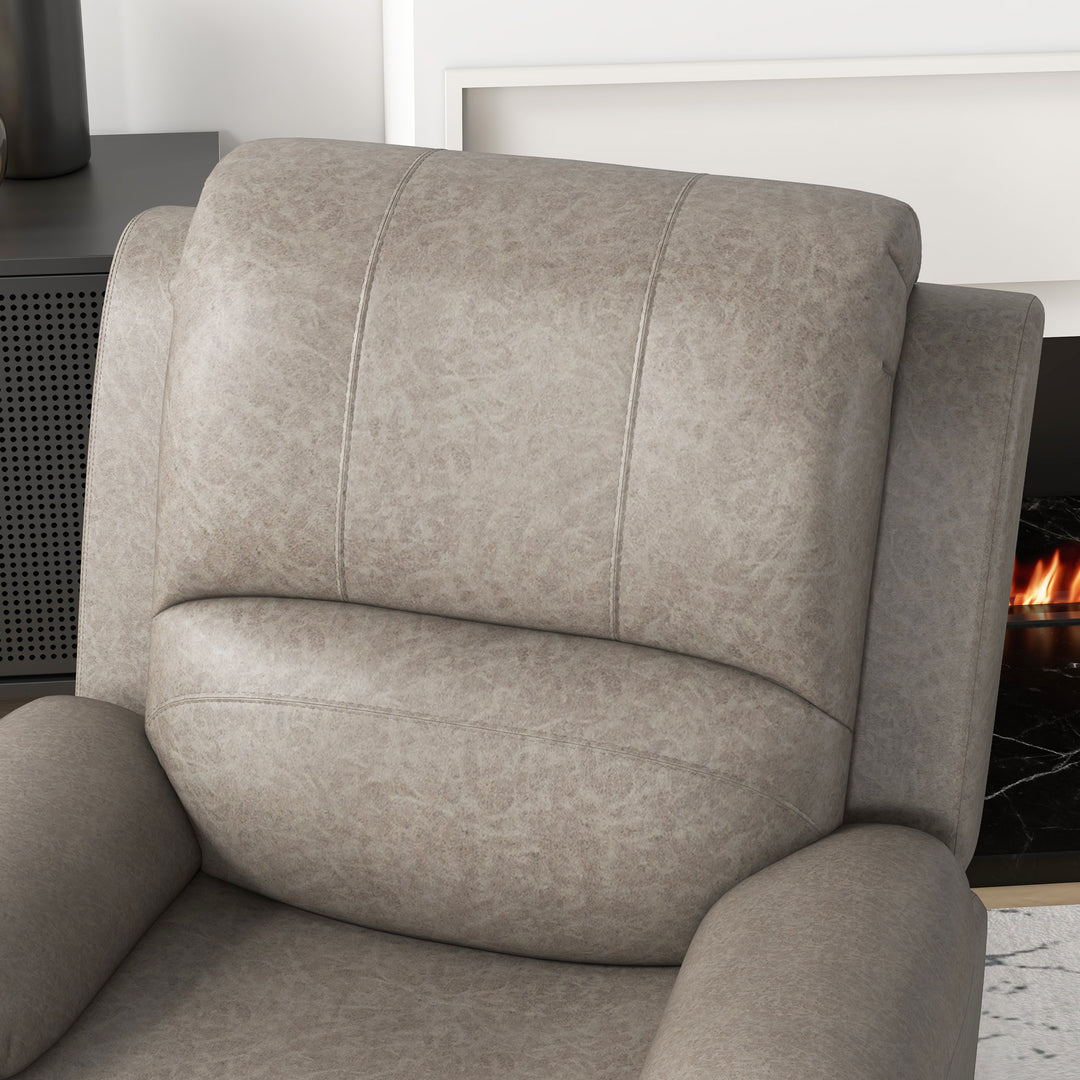 Recliner Chair, Microfibre Reclining Chair with Adjustable Leg Rest, Cup Holders, Recliner Armchair for Home Living Room, Brown