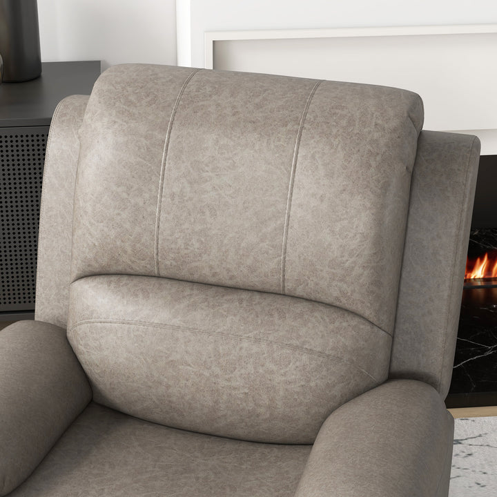 Recliner Chair, Microfibre Reclining Chair with Adjustable Leg Rest, Cup Holders, Recliner Armchair for Home Living Room, Brown