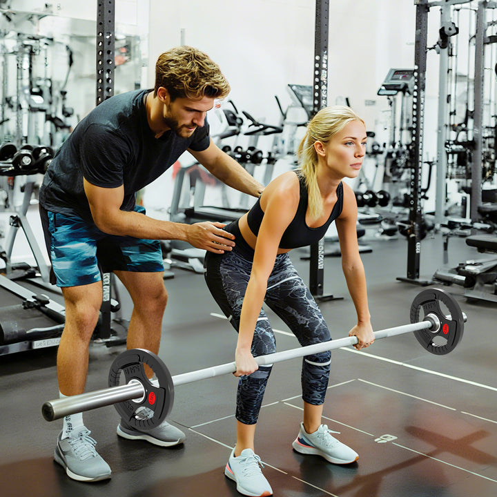 MCL Olympic Weight Plates, 2"/5cm Weight Disc Pair with Tri-Grips, 2 x 2.5kg Dumbbell Plates for Weightlifting and Strength Training Home Gym Fitness Workout, Black