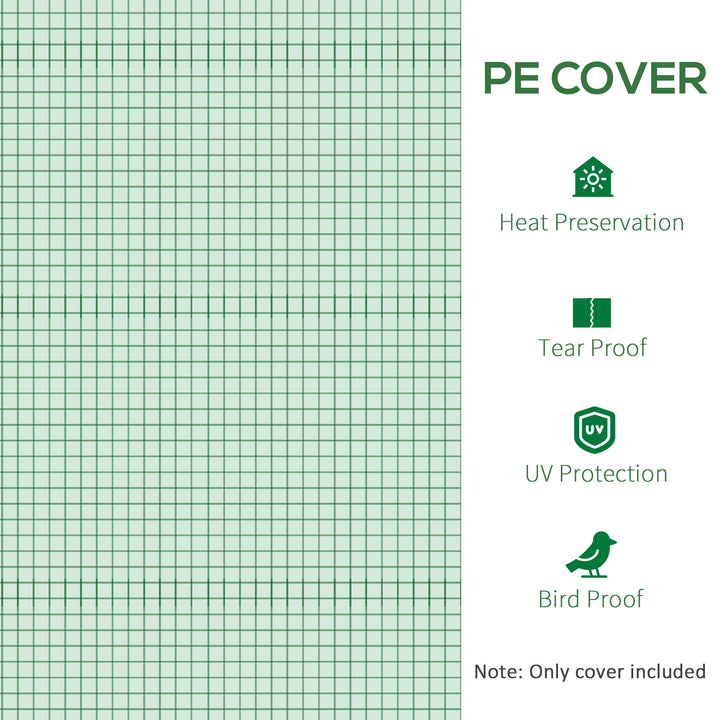 Outsunny 3 x 3 x 2m Greenhouse Replacement Cover ONLY Winter Garden Plant PE Cover for Tunnel Walk