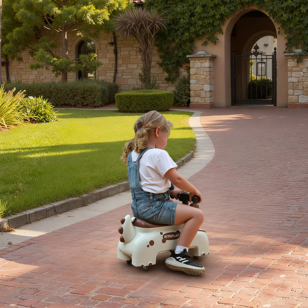 Kids Ride On Car, Dinosaur Foot to Floor Slider with Storage, Toddler Walker with Light, Sounds