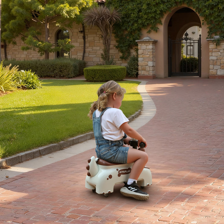 Kids Ride On Car, Dinosaur Foot to Floor Slider with Storage, Toddler Walker with Light, Sounds