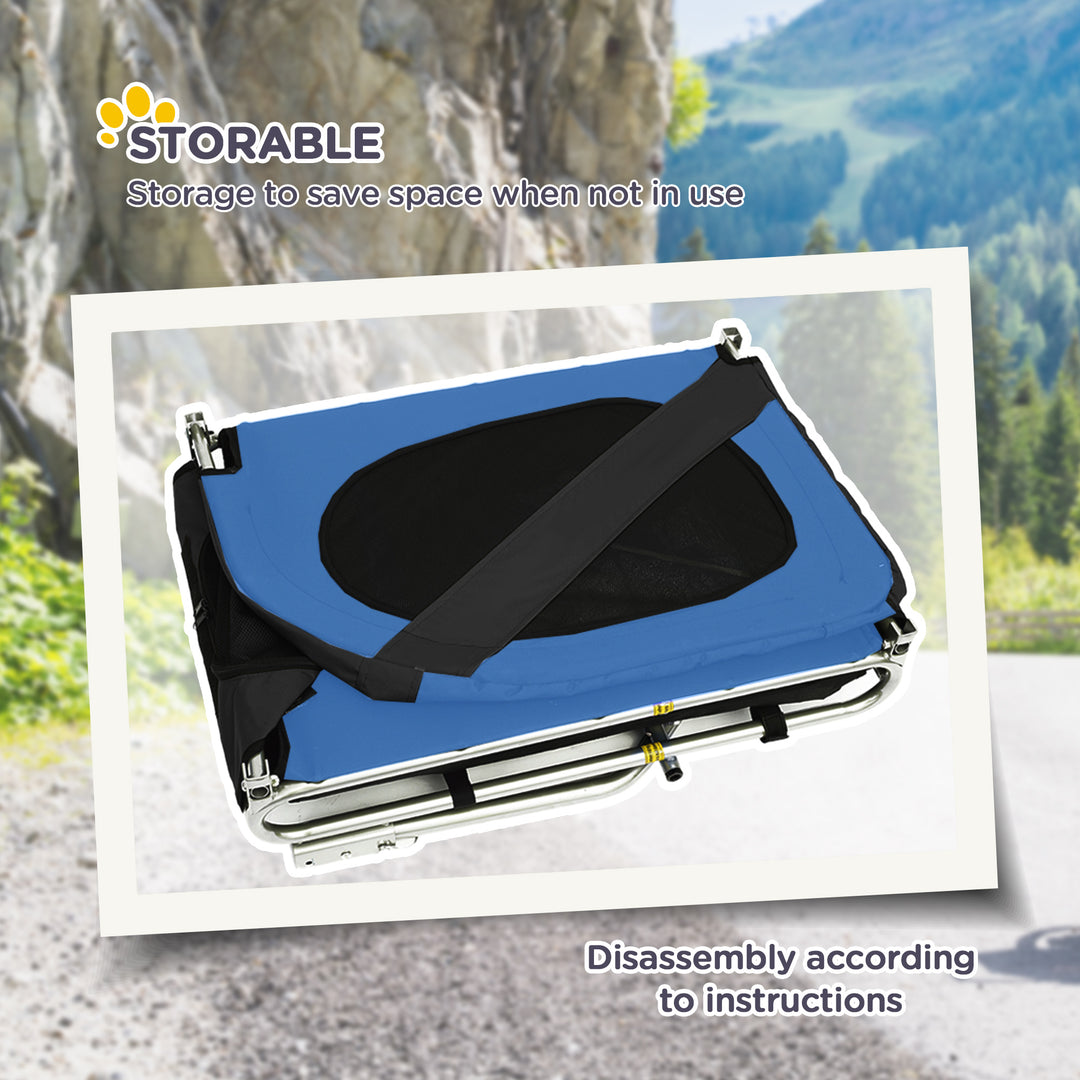 MCL Steel Dog Bike Trailer Pet Cart Carrier for Bicycle Kit Water Resistant with Hitch Coupler Travel Black and Blue