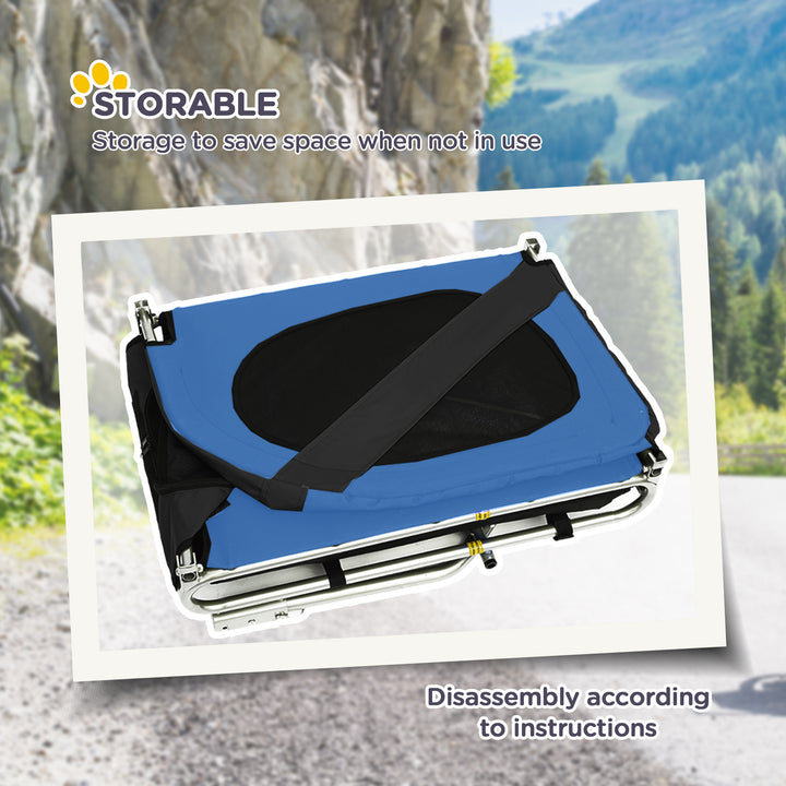 MCL Steel Dog Bike Trailer Pet Cart Carrier for Bicycle Kit Water Resistant with Hitch Coupler Travel Black and Blue