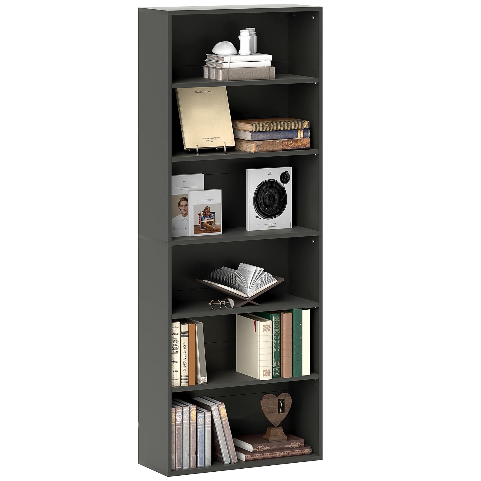 Six Shelf Bookcase - Black