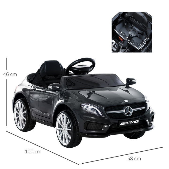 HOMCOM Kids Ride On Car Mercedes Benz GLA Licensed, 6V Battery Powered with Headlight, Music, Remote Control, High/Low Speed, Black | Aosom UK