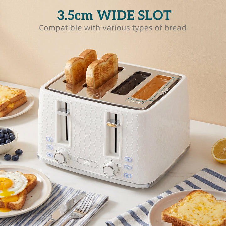 Kettle and Toaster Set, 1.7L 3000W Rapid Kettle with Strix Thermostat, 4 Slice Toaster with 7 Browning Controls