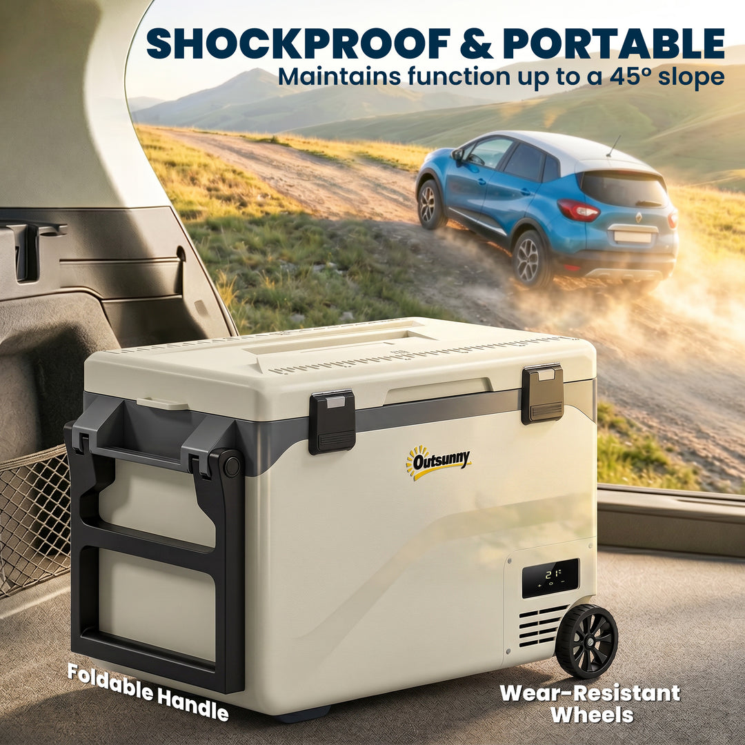 42.5L Compressor Car Fridge Freezer, Camping Refrigerator with App Con