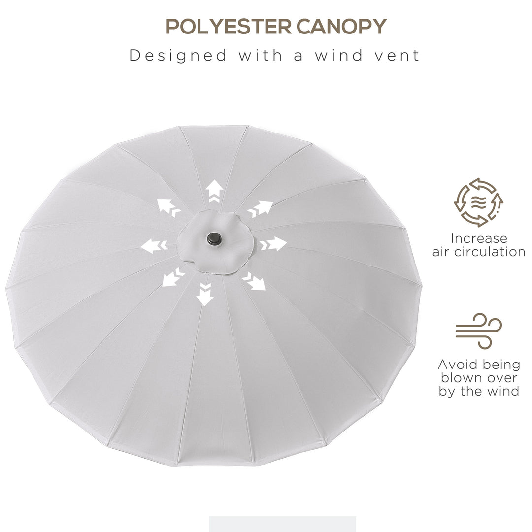MCL 2.5m Tilting Parasol, with Pleated Canopy - Light Grey