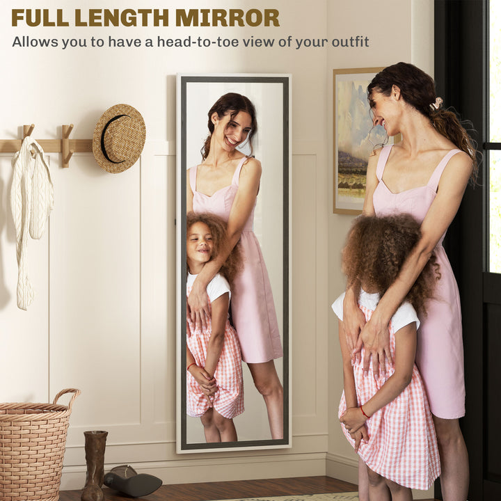 162.6 cm Two-Tone Full Length Mirror - White/Grey-Tone