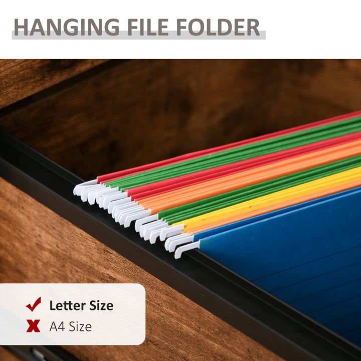 HOMCOM Rolling File Cabinet with 2 Drawers, Hanging File Folder, Home Office Under Desk Mobile Filing Organizer