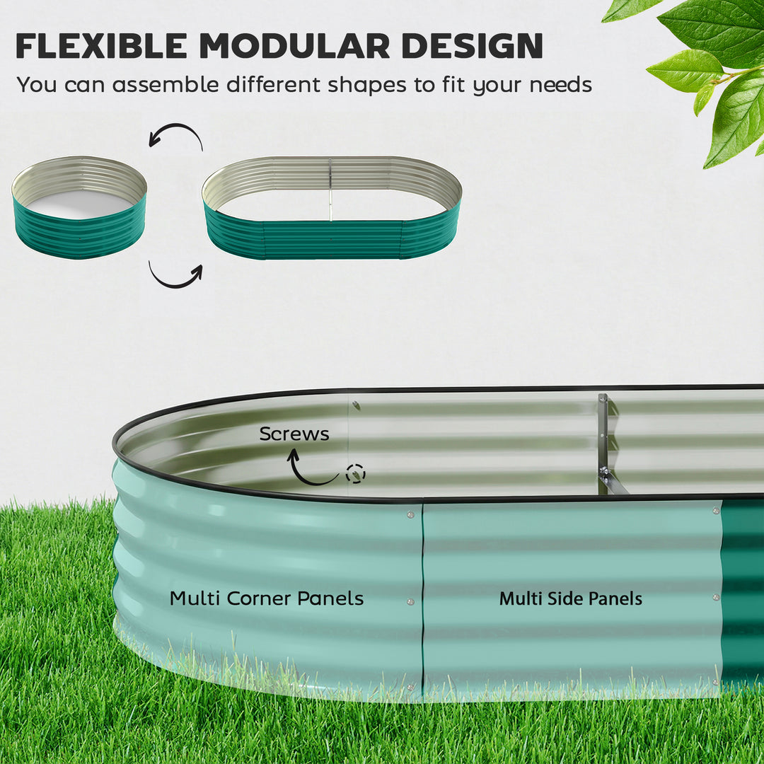 Galvanised Raised Garden Bed, Metal Planter Box with Safety Edging, fo