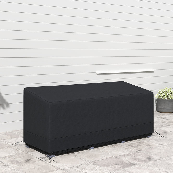 Rectangular Patio Garden Furniture Cover Waterproof for 3 Seater Sofa Bistro Set, UV Resistant Protection 600D Oxford Fabric Rattan Lounge Clean Cover, 190 x 72 x 76cm, Black