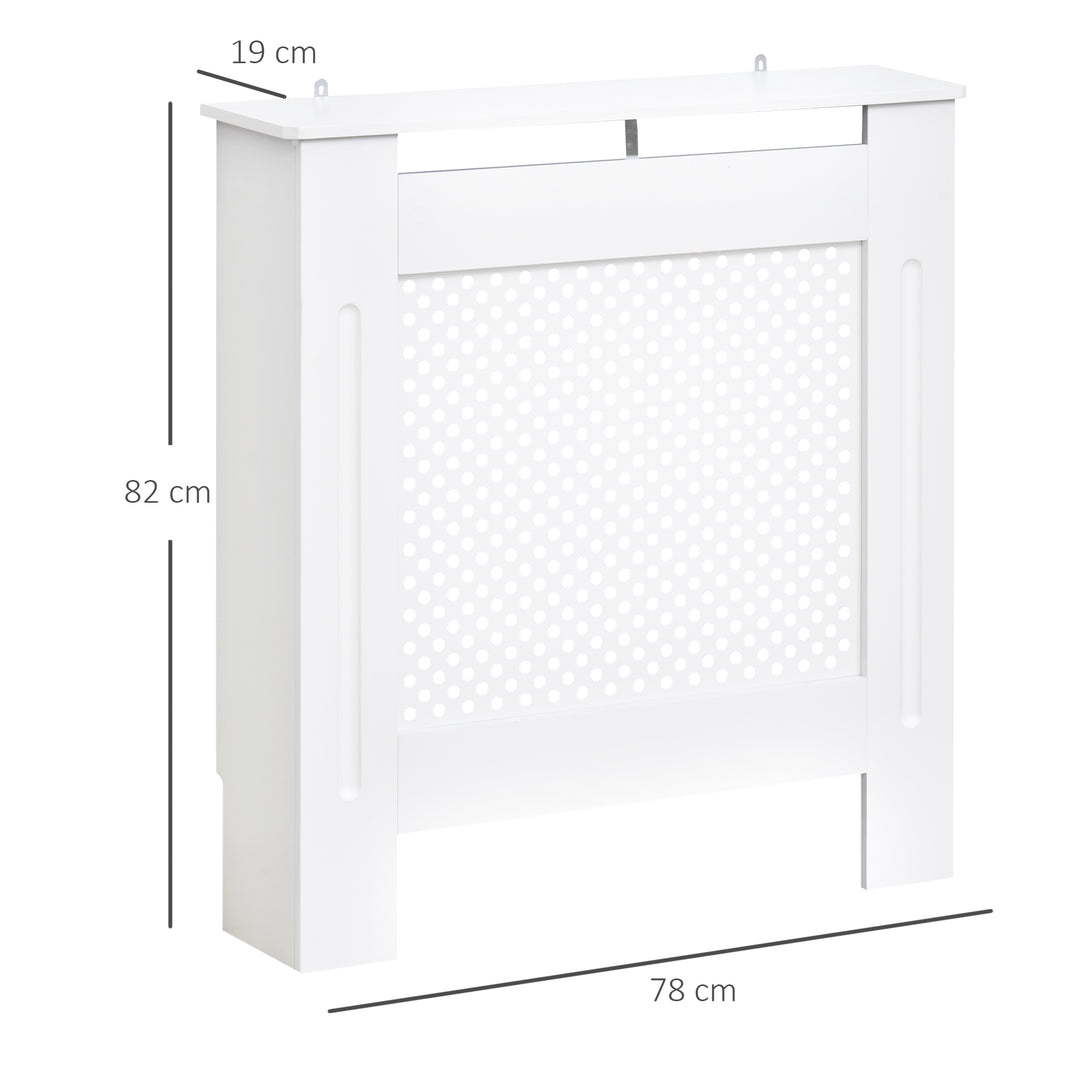 Wooden Radiator Cover Heating Cabinet Modern Home Furniture Grill Style White Painted (Small)