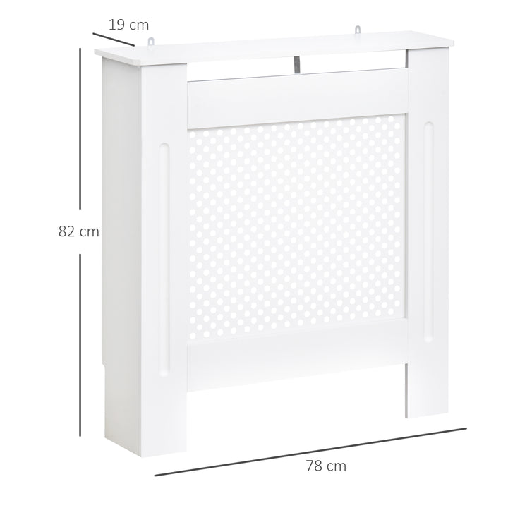 Wooden Radiator Cover Heating Cabinet Modern Home Furniture Grill Style White Painted (Small)