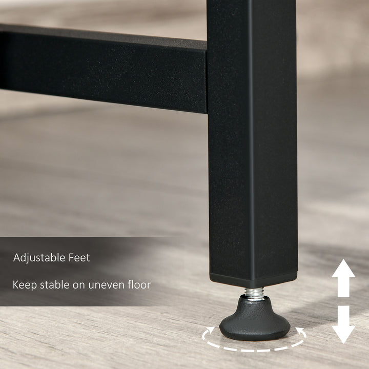 MCL Computer Desk with Storage Shelf, 120 x 60cm Home Office Desk with Metal Frame, Study Table, Easy Assembly, Rustic Brown