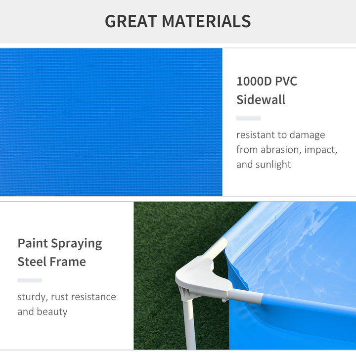 MCL Steel Frame Pool with Filter Pump, Filter Cartridge, Reinforced Sidewalls Rust Resistant Above Ground Swimming Pool 292 x 190 x 75cm, Blue