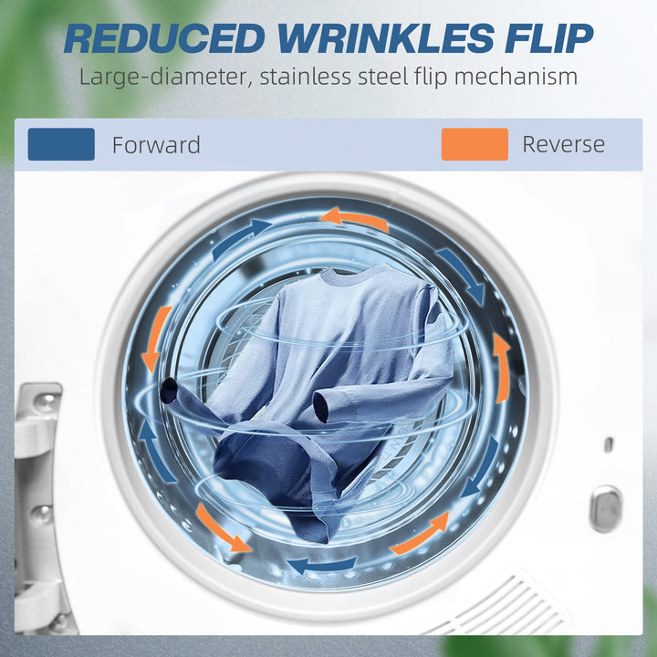 MCL 4kg Vented Tumble Dryer, 800W Compact Freestanding Front Tumble Dryer with 5 Drying Mode, Smart Sensor, Timer and Stainless Steel Tub, Wall-Mounted Portable Small Clothes Drying Machine, White