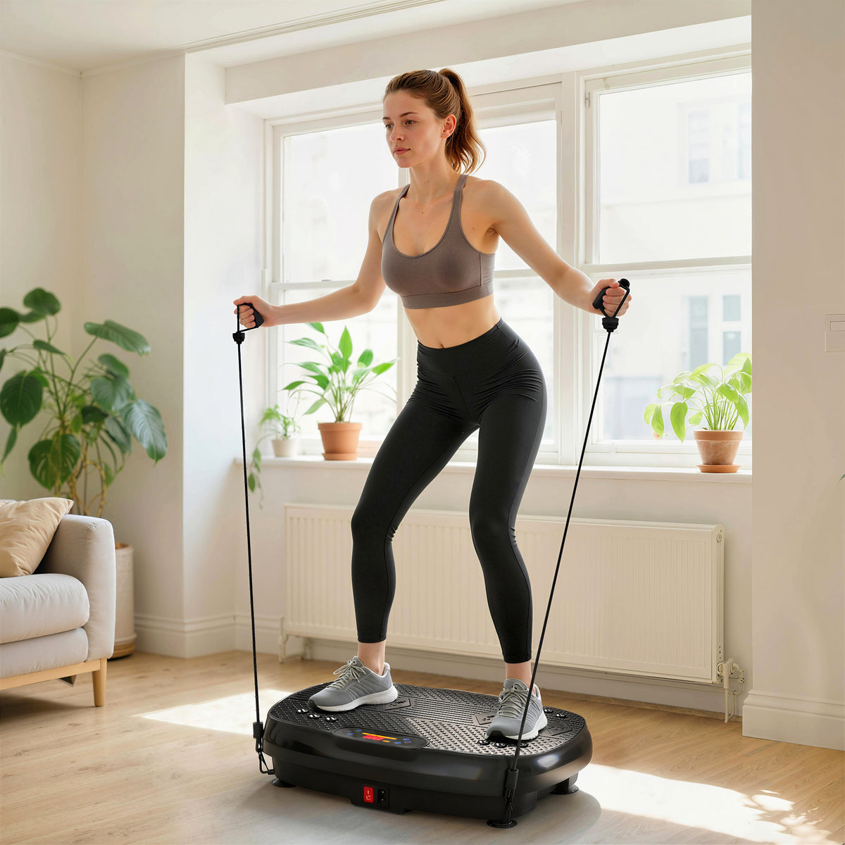 Vibration Plate Exercise Machine with 120 Speed Levels, 5 Programs, Qu