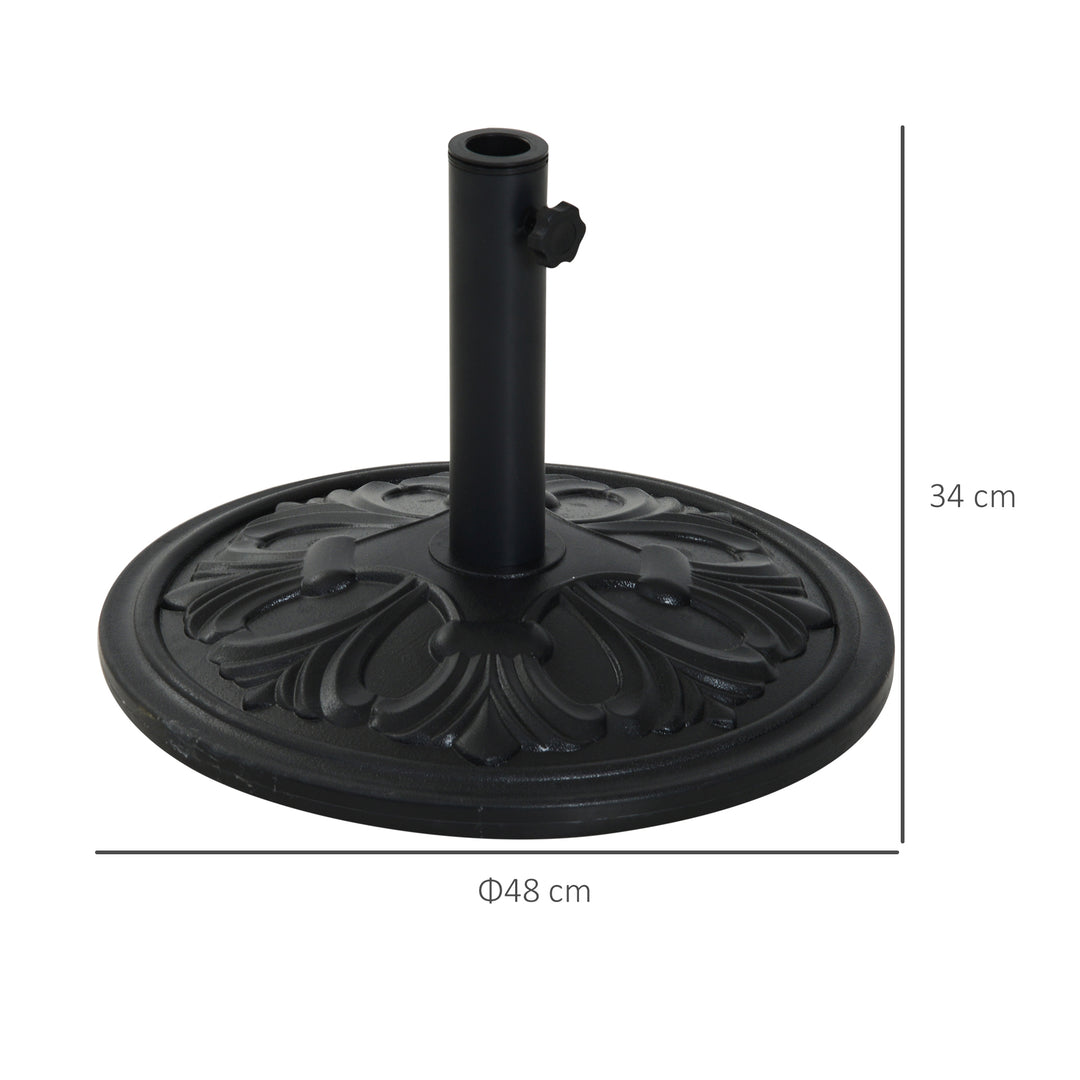 13kg Round Parasol Base Sun Umbrella Weight Stand Holder Patio Outdoor Garden, Black
